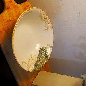222 Fifth Peacock Garden 10" round  serving bowl
